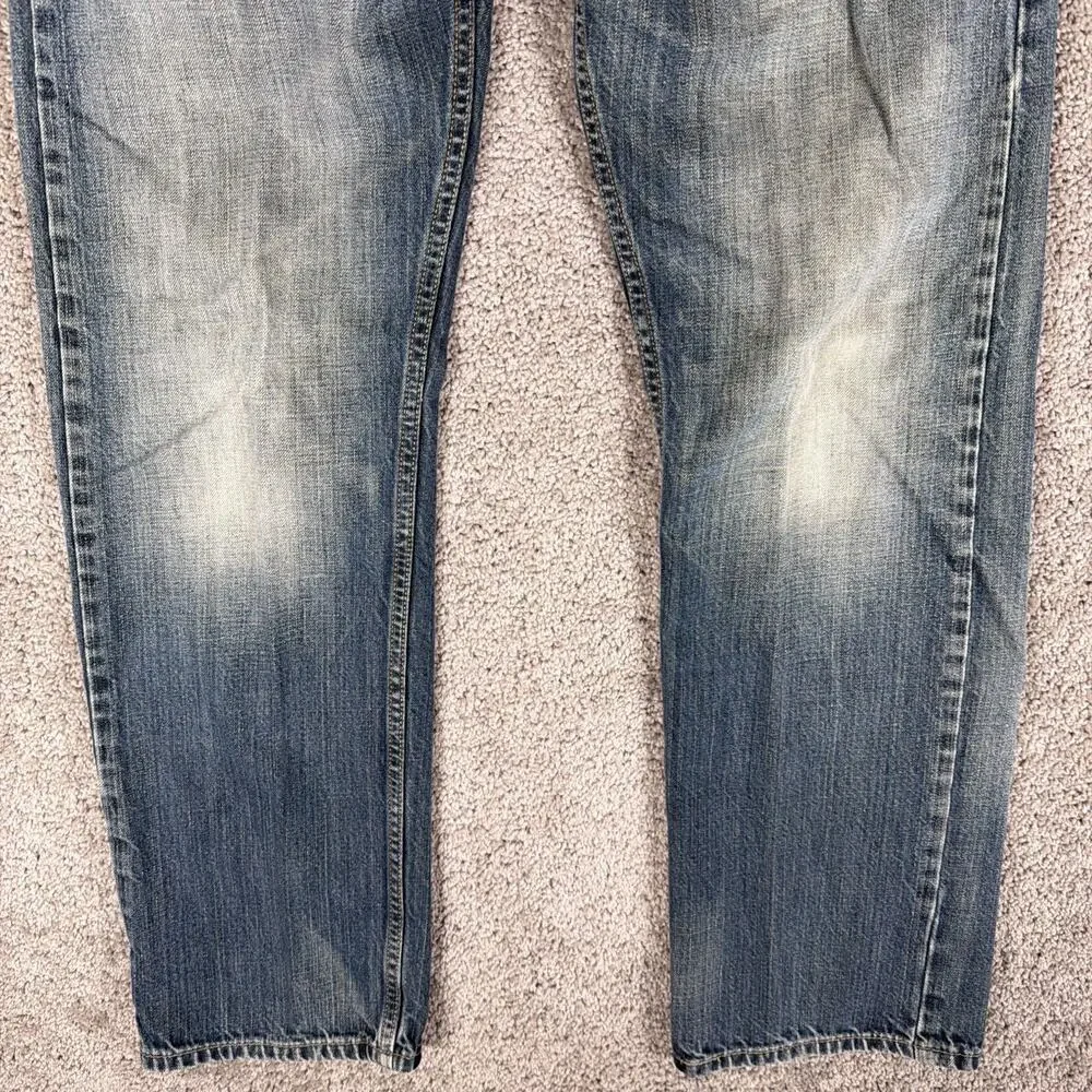 Levis 505 Jeans Mens 32x30 Faded Whiskered Denim Straight Leg Y2K Honeycomb Work